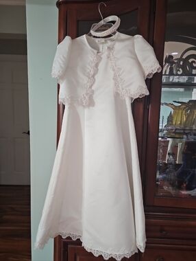 Cinderella Classic White Girls' Dress with Lace Bolero Free Head Band Sz 8